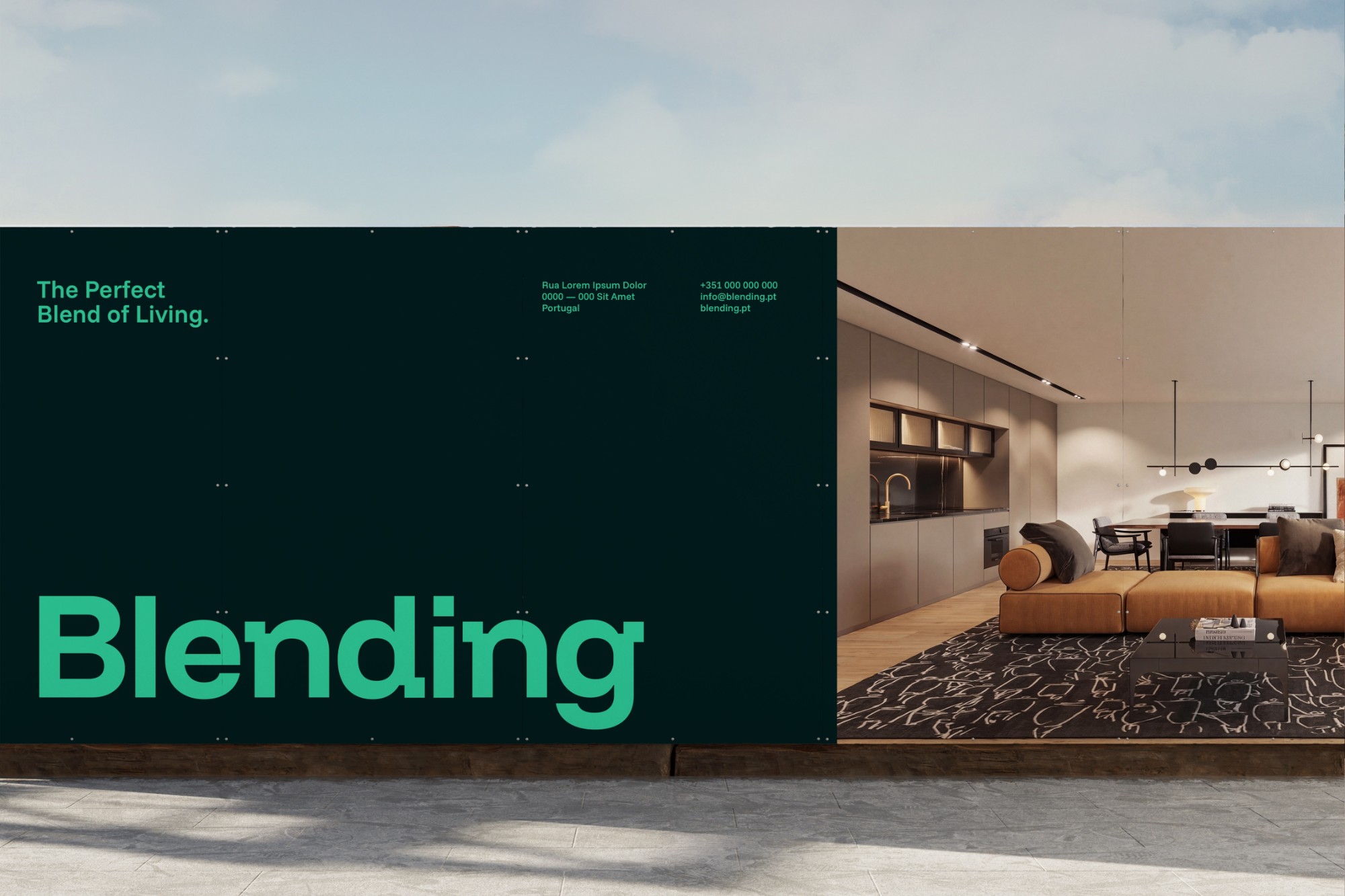 Identidade Blending — tapume de obra